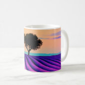 ラベンダーの夕日の静けさ コーヒーマグカップ (正面右)