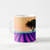 ラベンダーの夕日の静けさ コーヒーマグカップ (正面左)