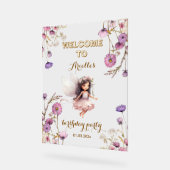 ラベンダーの妖精のワイルドフラワー感謝していユー アクリルサイン (傾斜)