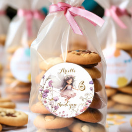 ラベンダーの妖精のワイルドフラワー感謝していユー ラウンドシール