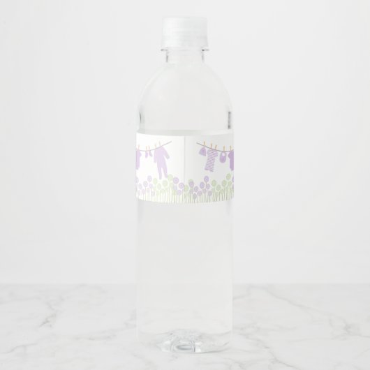 ラベンダーの小さな服の赤ちゃんシャワー ペットボトルラベル (裏面)