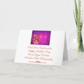 ラベンダーの幸せな母の日のピンクのバラ カード (裏面)