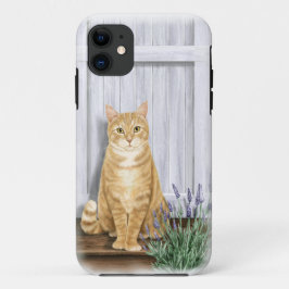 ラベンダーの扉と猫 iPhone 11 ケース