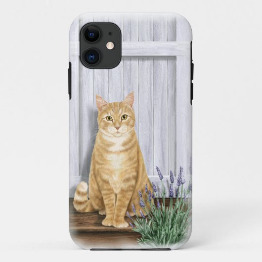 ラベンダーの扉と猫 Case-Mate iPhoneケース (裏面)