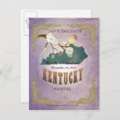 ラベンダーの日付を保存 – 素敵な鳥とKYマップ 案内ポストカード (正面/裏面)