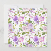 ラベンダーの春の花のブライダルシャワーの招待状 招待状 (裏面)