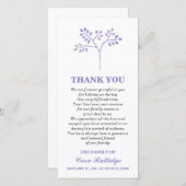 ラベンダーの木の告別式は感謝していしています サンキューカード (正面/裏面)