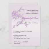 ラベンダーの桜の聖餐の招待状 招待状 (正面/裏面)