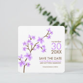 ラベンダーの桜 Save the Date 招待状 (スタンド正面)