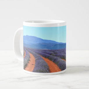 ラベンダーの植物の列の開花, Tasmania Mug ジャンボコーヒーマグカップ
