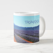 ラベンダーの植物の列の開花, Tasmania Mug ジャンボコーヒーマグカップ (正面右)