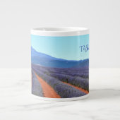 ラベンダーの植物の列の開花, Tasmania Mug ジャンボコーヒーマグカップ (正面)