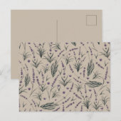 ラベンダーの植物パターンポストカード ポストカード (正面/裏面)