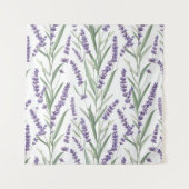 ラベンダーの植物パターン タペストリー (正面(横))