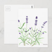 ラベンダーの植物性プリント ポストカード (正面/裏面)