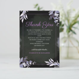 ラベンダーの植物画が描かれた結婚式のお礼カード サンキューカード