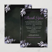 ラベンダーの植物画が描かれた結婚式のお礼カード サンキューカード (正面/裏面)