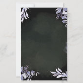 ラベンダーの植物画が描かれた結婚式メニューカード (裏面)