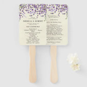 ラベンダーの植物結婚式のファン ハンドファン (正面&裏面)