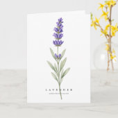 ラベンダーの植物芸術 愛と鎮静のシンボル カード (黄色い花)