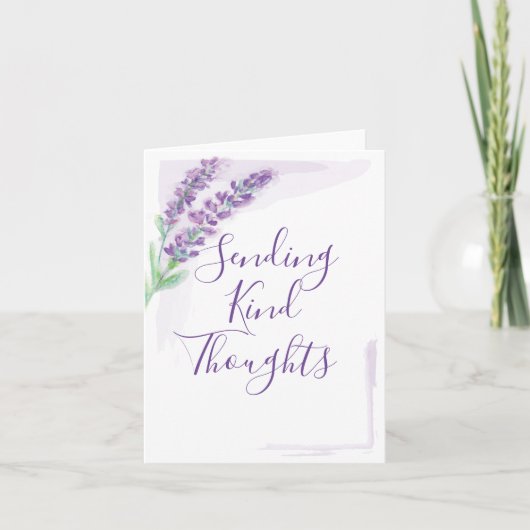 ラベンダーの水の色が優しい考えを送る カード (正面)