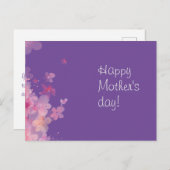 ラベンダーの水の色の花の母親は葉書を願う ポストカード (正面/裏面)