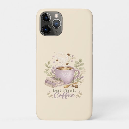 ラベンダーの水彩コーヒー デザイン Case-Mate iPhoneケース (裏)
