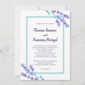 ラベンダーの水彩画の花柄の結婚式招待状 招待状 (正面)