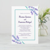 ラベンダーの水彩画の花柄の結婚式招待状 招待状 (スタンド正面)