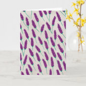 ラベンダーの水彩画ブランクグリーティング カード (黄色い花)