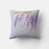 ラベンダーの水彩花ライラック クッション (裏面)