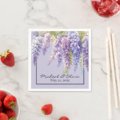 ラベンダーの水彩花ライラック スタンダードカクテルナプキン (インサイチュ)