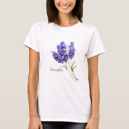 ラベンダーの水彩花 Tシャツ