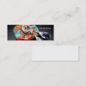 ラベンダーの水晶ガラスの細い名刺 スキニー名刺 (正面/裏面)