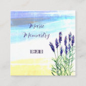 ラベンダーの水絵を描色 スクエア名刺 (正面)