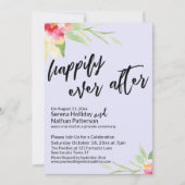 ラベンダーの水色の花々を楽しく 招待状 (正面)