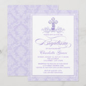 ラベンダーの洗礼招待状 招待状 (正面/裏面)