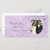 ラベンダーの渦巻き旋回あり結婚ありがとうございます サンキューカード (正面/裏面)