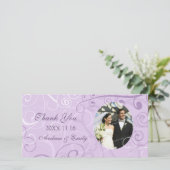 ラベンダーの渦巻き旋回あり結婚ありがとうございます サンキューカード (スタンド正面)