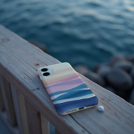 ラベンダーの潮流 流動的抽象コースト iPhone 16ケース