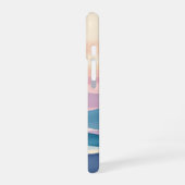 ラベンダーの潮流 流動的抽象コースト iPhone 16ケース (左側面)