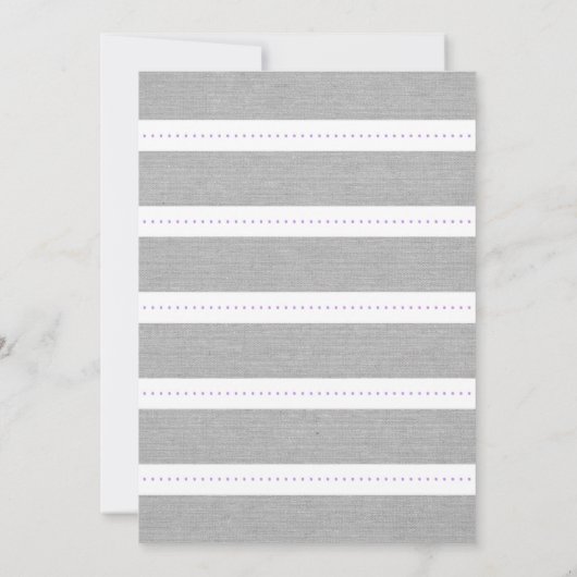 ラベンダーの灰色の女の子のベビーは招待を振りかけます 招待状 (裏面)