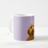 ラベンダーの犬の写真入り名入れマグカップ コーヒーマグカップ (正面左)