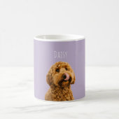 ラベンダーの犬の写真入り名入れマグカップ コーヒーマグカップ (中央)