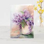 ラベンダーの瓶の挨拶状 カード (黄色い花)