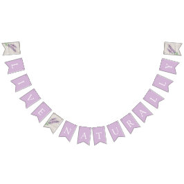 ラベンダーの生きている自然に精油のクラスのイベント バンティングフラッグ