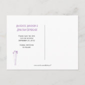 ラベンダーの白いメイソンの瓶ワイルドフラワーズ日付を保存 案内ポストカード (裏面)