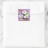 ラベンダーの白い南マグノリアス スクエアシール (バッグ)