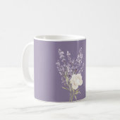 ラベンダーの白い花 コーヒーマグカップ (正面左)