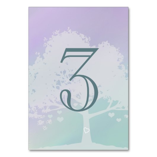 ラベンダーの真新しいテーブル数(オークの木) テーブルナンバー (正面)